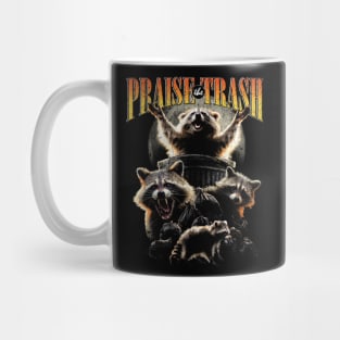 Praise The Trash Raccoon Vintage 90's Bootleg HipHop Aesthetics Street Cat Mug